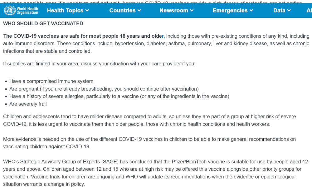 UE aprobă vaccinarea la copiii 5-11 ani dar OMS spune că sunt necesare mai multe dovezi