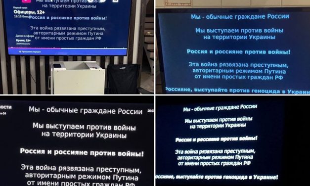 Hackerii Anonymous au difuzat imagini ale războiului cu Ucraina pe posturile tv rusești