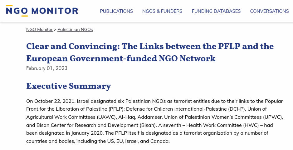 Israel: Dovezi copleșitoare ale legăturilor dintre ONG-urile finanțate de UE și terorism